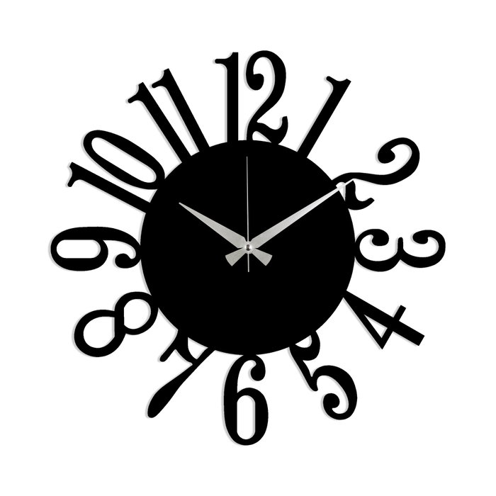 Wallity Reloj de Pared de Metal Decorativo Negro 48 x 48 cm